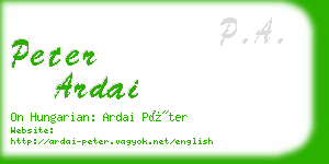 peter ardai business card